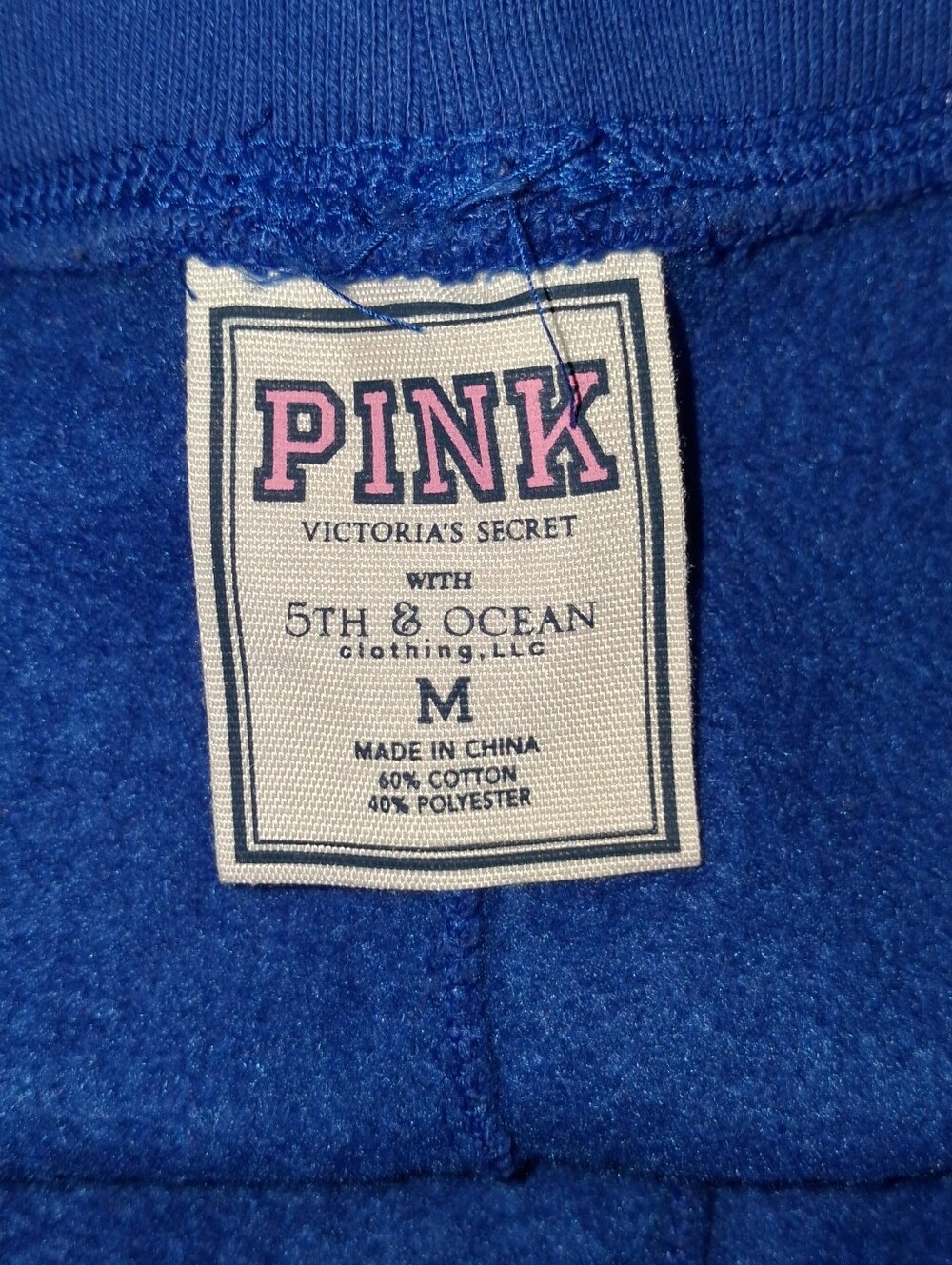PINK (VS) Blue Joggers with Orange Sequins SzM - Picture 4 of 8